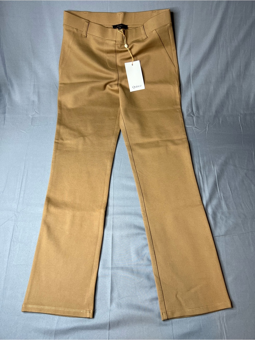 Quince Ultra-Stretch Ponte Straight Leg Pants Toasted Pecan XS Petite NWT